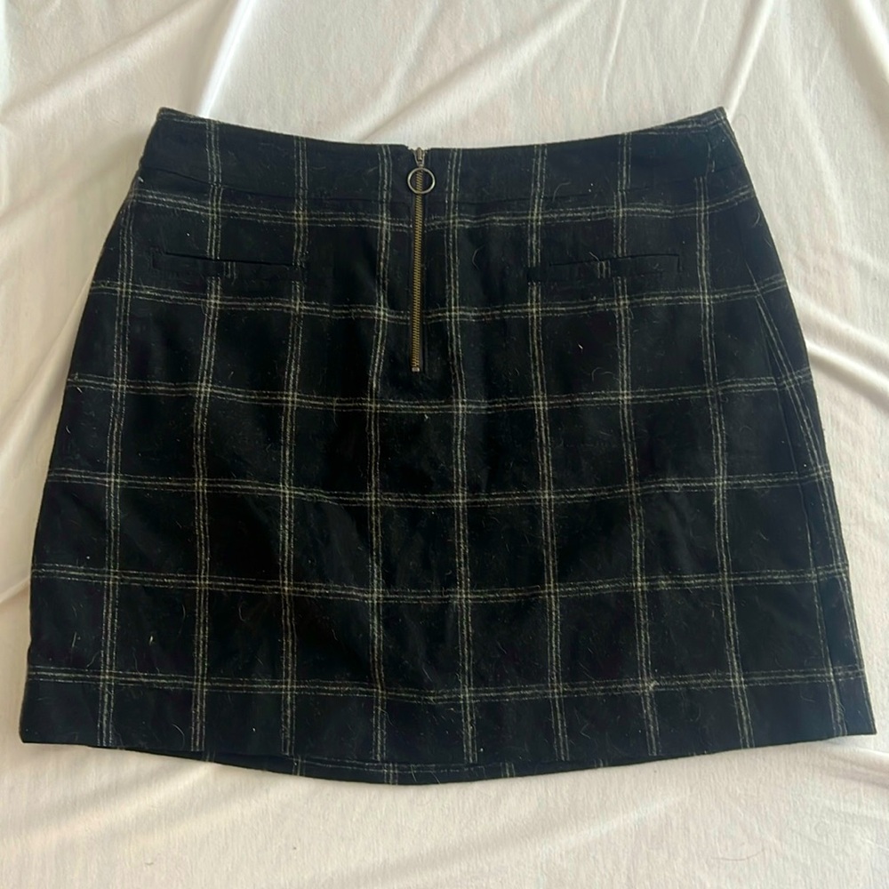 Madewell Plaid Black Mini Skirt